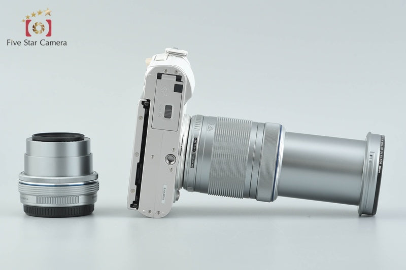 "Count 1,601" Olympus E-PL9 White 16.1 MP Mirrorless Camera 14-42 40-150 Lenses