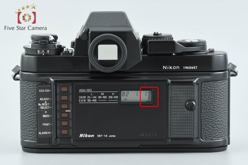 Nikon F3 Eye Level 35mm SLR Film Camera w/ MF-14 Data Back, Box