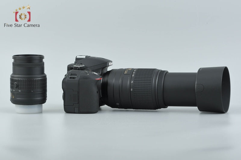 Nikon D5300 Black 24.2 MP DSLR Camera 18-55 55-300 Lenses