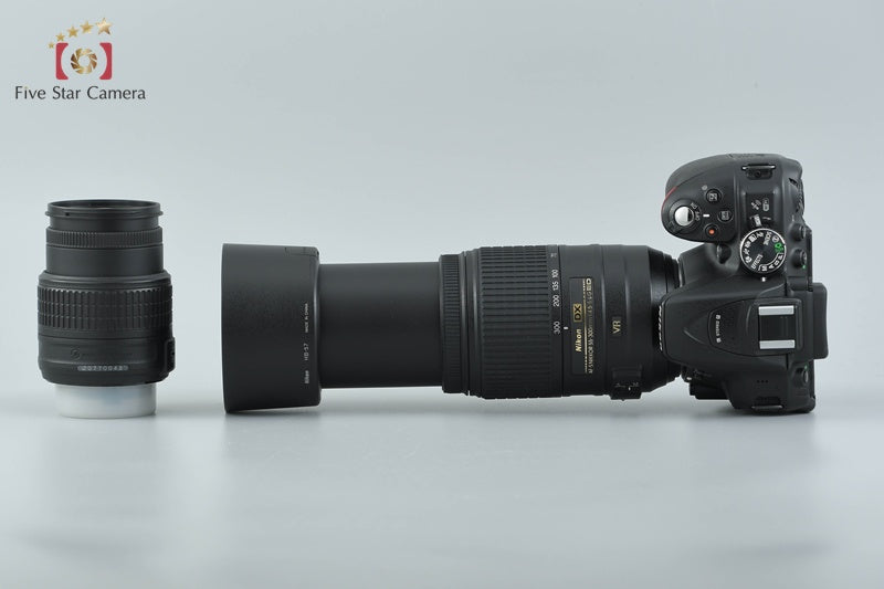 Nikon D5300 Black 24.2 MP DSLR Camera 18-55 55-300 Lenses