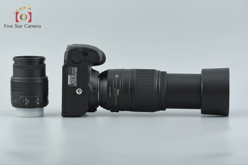 Nikon D5300 Black 24.2 MP DSLR Camera 18-55 55-300 Lenses