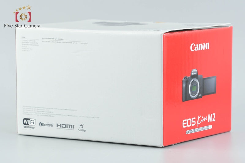 "Count 1,000" Canon EOS Kiss M2 White 24.1 MP EF-M 15-45 55-200 Lenses w/ Box