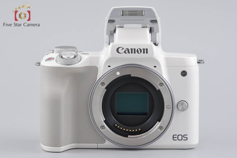 "Count 2,000" Canon EOS Kiss M / M50 White 24.0 MP 15-45 55-200 Lenses w/ Box