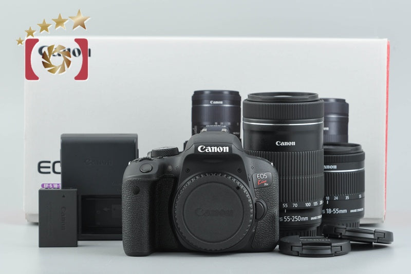 Canon EOS Kiss X9i / Rebel T7i / 800D 24.2 MP DSLR 18-55 55-250 Lenses w/ Box