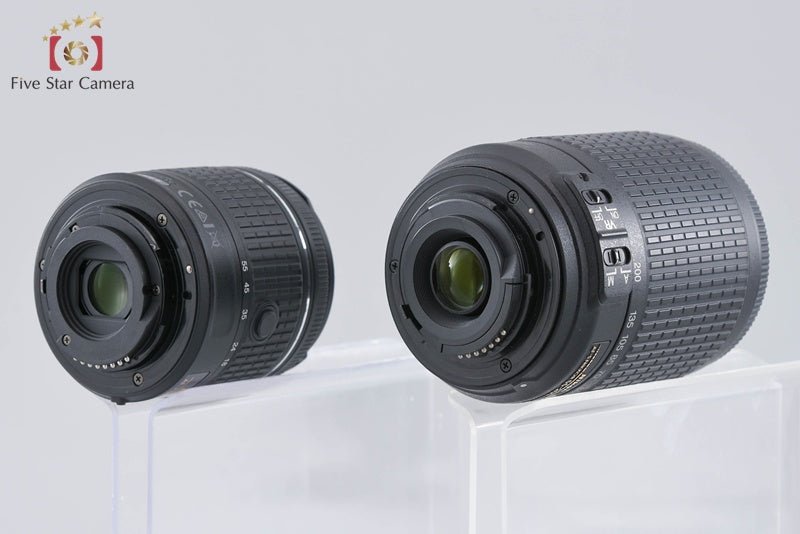 Nikon D5200 Black 24.1 MP Digital SLR Camera 18-55 55-200 Lenses