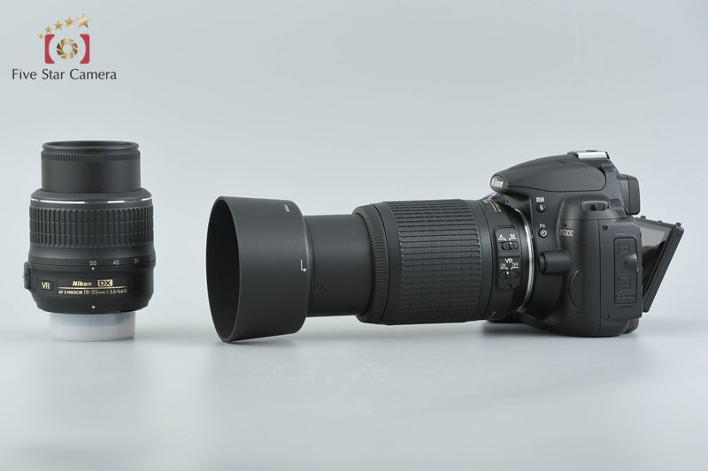 "Shutter count 2,292" Nikon D5000 12.3 MP DSLR Camera 18-55 55-200 VR Lenses