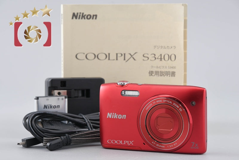 Nikon COOLPIX S3400 Red 20.1 MP Digital Camera