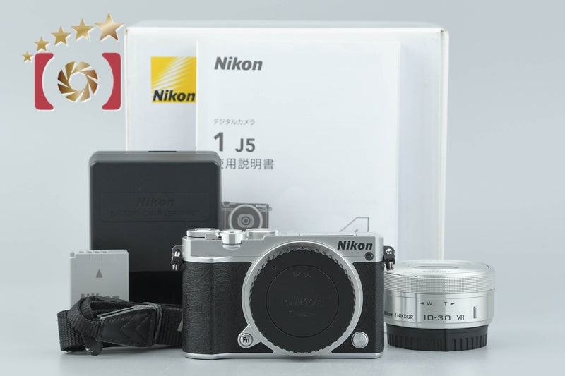 Nikon 1 J5 Silver 20.8 MP Digital Camera 10-30 Lens w/ Box