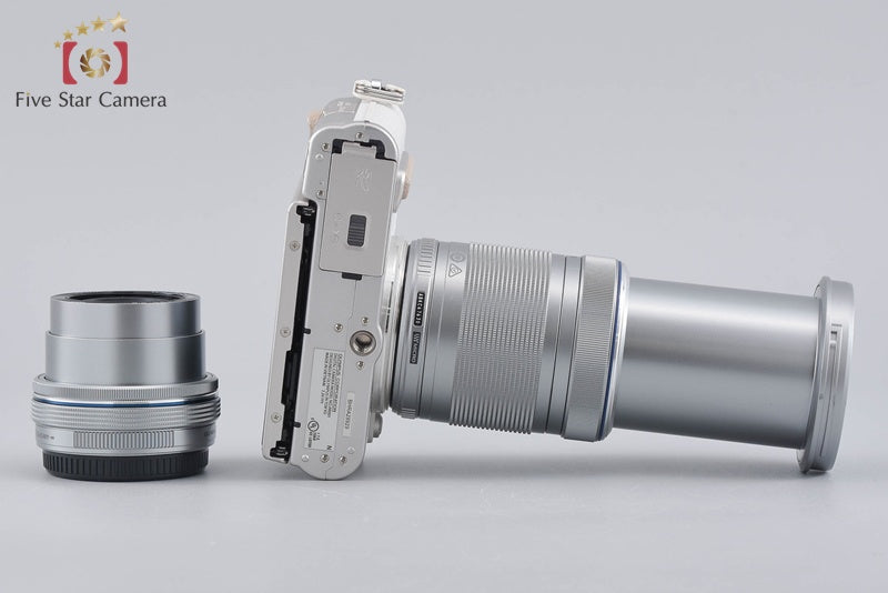 "Shutter count 666" Olympus PEN E-PL8 White 16.1 MP 14-42 40-150 Lenses w/ Box