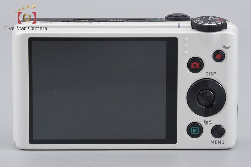 Casio HIGH SPEED EXILIM EX-ZR100 White 12.1 MP Digital Camera w/ Box