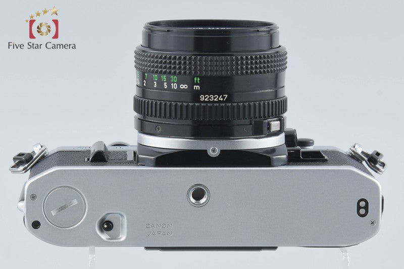 Canon AE-1 Silver 35mm SLR Film Camera + New FD 50mm f/1.8