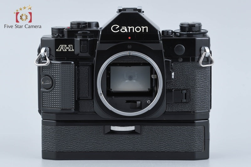 Canon A-1 Black 35mm SLR Film Camera Body w/ Power Winder A