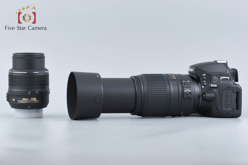 "Count 1,395" Nikon D5100 16.2 MP SLR Digital Camera 18-55 55-300 Lenses