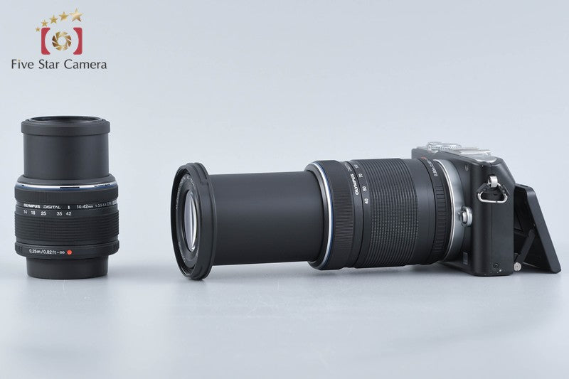 "Count 4,929" Olympus PEN Lite E-PL3 Black 12.3 MP 14-42 40-150 Lenses w/ Box