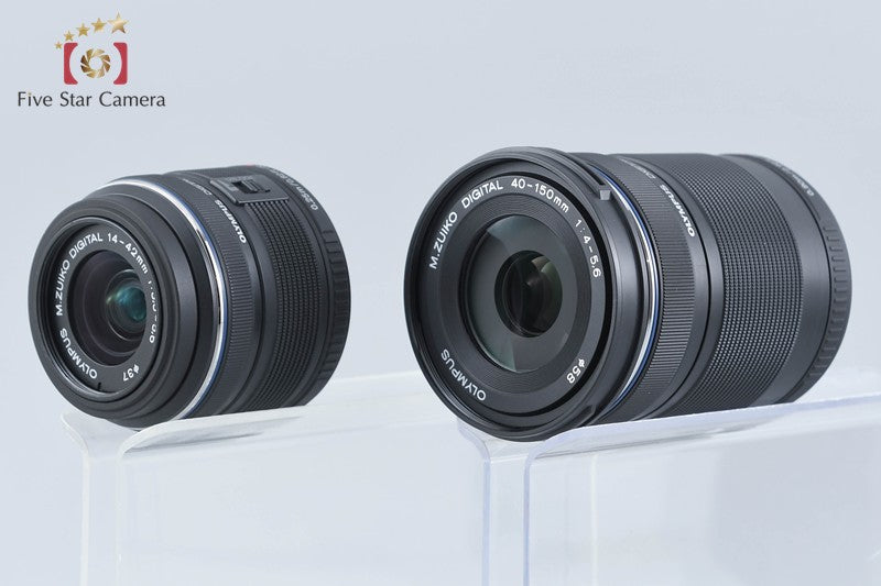 "Count 4,929" Olympus PEN Lite E-PL3 Black 12.3 MP 14-42 40-150 Lenses w/ Box