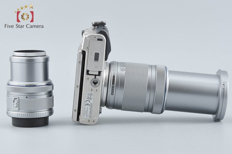 "Count 1,553" Olympus PEN Lite E-PL5 Silver 16.5 MP DSLR 14-42 40-150 Lenses