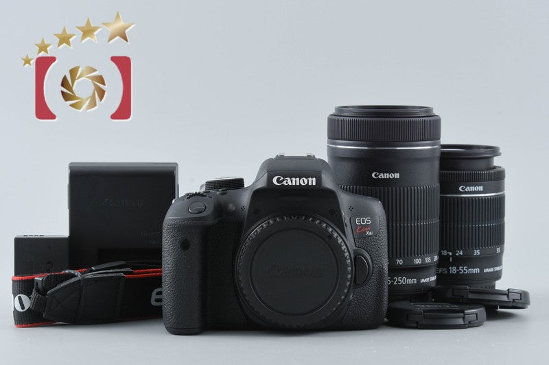 Canon EOS Kiss X8i / Rebel T6i / 750D 24.2 MP DSLR EF-S 18-55 55-250 Lenses