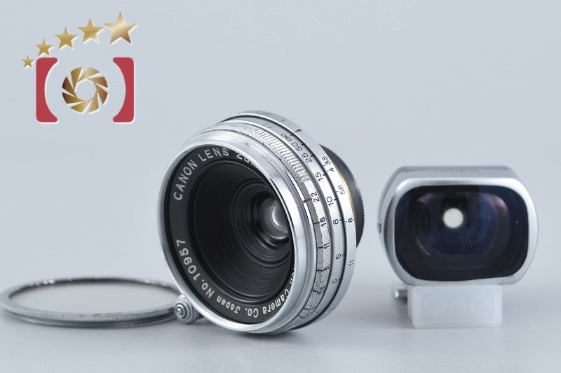 Canon 25mm f/3.5 Leica Thread Mount Lens w/ Viewfinder