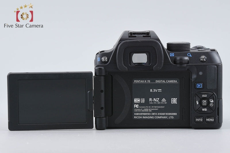 PENTAX K-70 Black 24.0 MP DSLR Camera 18-135 WR Lens