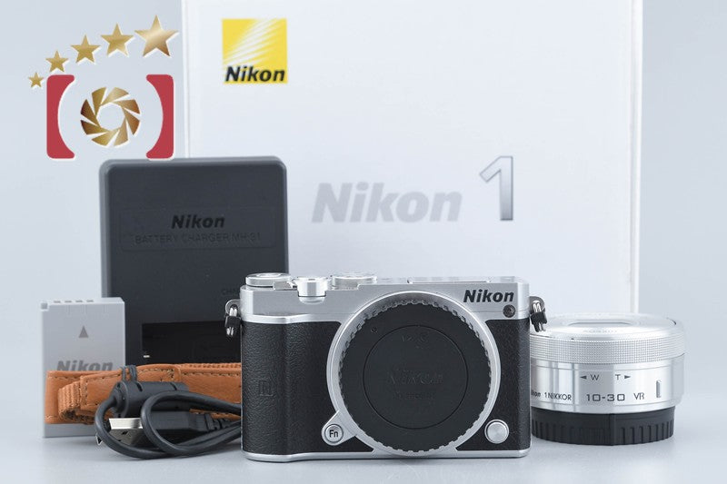 "Shutter count 1,277" Nikon 1 J5 Silver 20.8 MP Digital Camera 10-30 Lens w/ Box