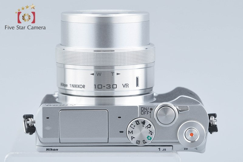 "Shutter count 1,277" Nikon 1 J5 Silver 20.8 MP Digital Camera 10-30 Lens w/ Box