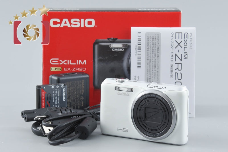 Casio HIGH SPEED EXILIM EX-ZR20 White 16.1 MP Digital Camera w/ Box
