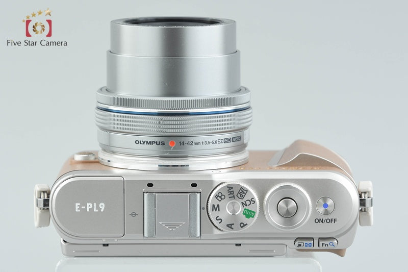 "Count 2,393" Olympus E-PL9 Brown 16.1 MP Mirrorless Camera 14-42 Lens