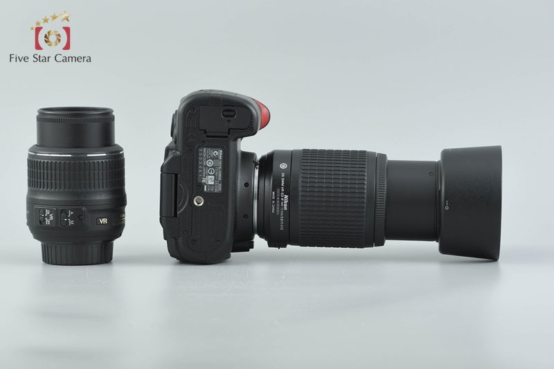 Nikon D5000 12.3 MP DSLR Camera 18-55 55-200 VR Lenses
