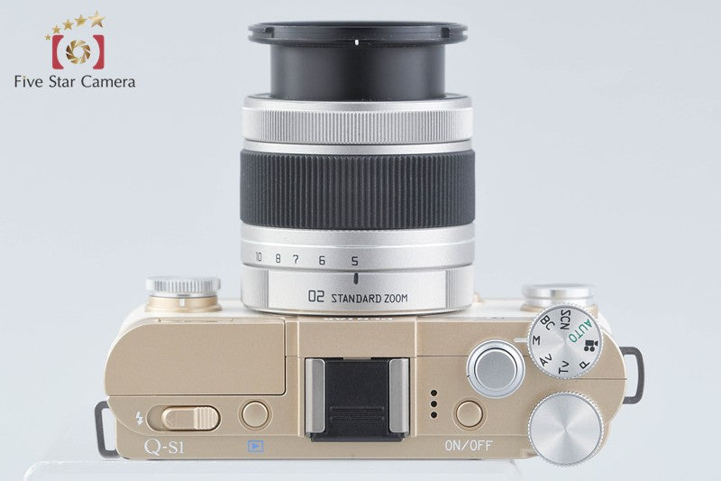 "Count 964" PENTAX Q-S1 Gold x Cream 12.4 MP Digital Mirrorless Camera 5-15 Lens