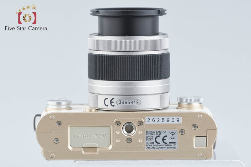 "Count 964" PENTAX Q-S1 Gold x Cream 12.4 MP Digital Mirrorless Camera 5-15 Lens
