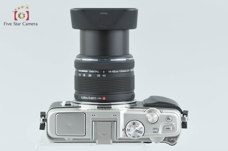 Olympus PEN E-P5 Silver 16.1MP 14-42 Lens + VF-4 Viewfinder w/ Box from Japan