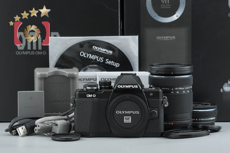 Olympus OM-D E-M10 Mark II Black 16.1 MP 14-42 40-150 Lenses w/ Box