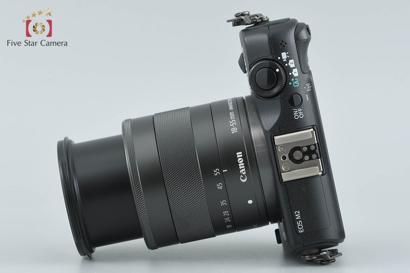 Canon EOS M Black 18.0 MP Mirrorless Camera EF-M 18-55 IS STM Lens