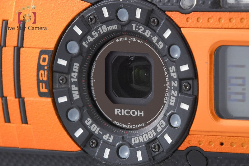"Count 266" Ricoh Pentax WG-5 GPS Orange 16.0 MP Waterproof Action Camera