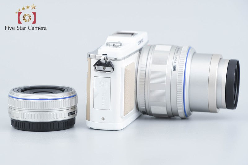 "Count 1,420" Olympus PEN E-P1 White 12.3 MP Digital Camera 14-42 17 Lenses