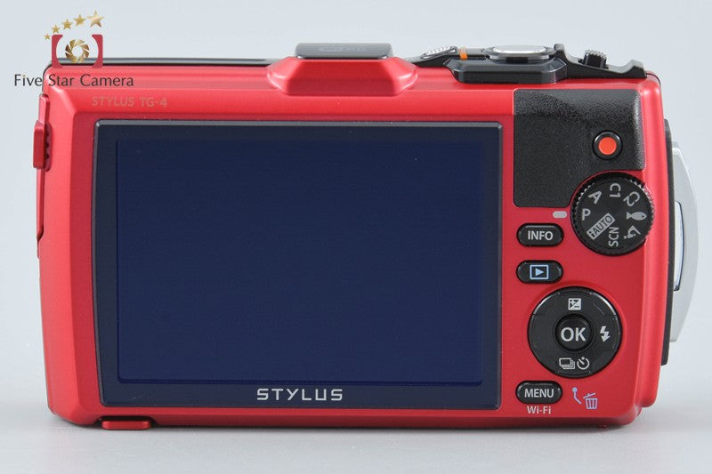 "Shutter count 7" Olympus STYLUS TG-4 Tough Red 16.0 MP Digital Camera