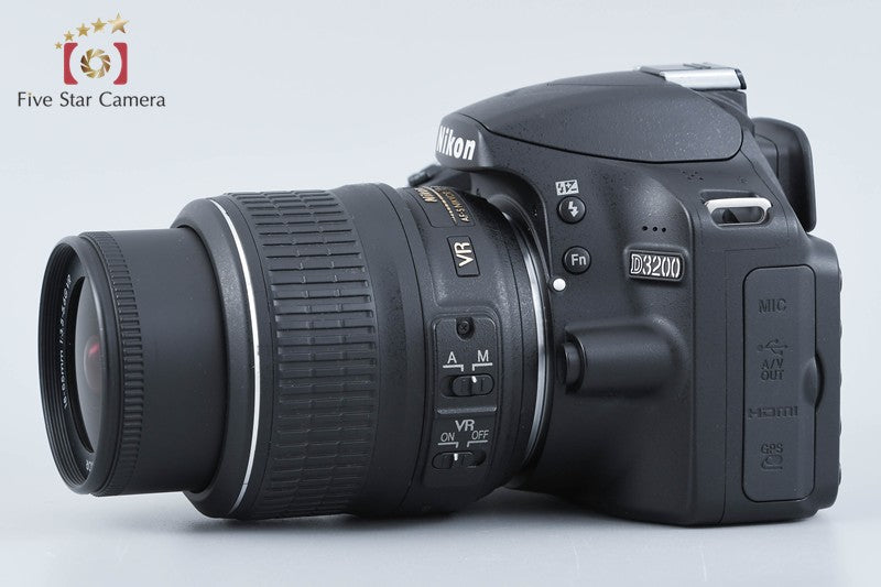 "Shutter count 2,975" Nikon D3200 Black 24.2 MP DSLR 18-55 VR Lens