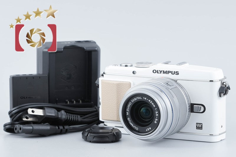Olympus PEN Lite E-PL3 White 12.3 MP Digital Camera 14-42 Lens