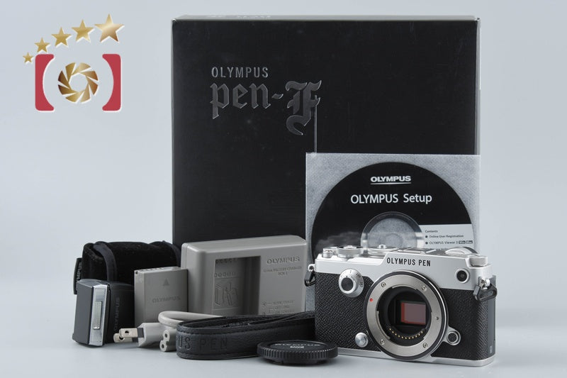 "Count 178" Olympus PEN-F Silver 20.3 MP Digital Mirrorless Camera Body w/ Box