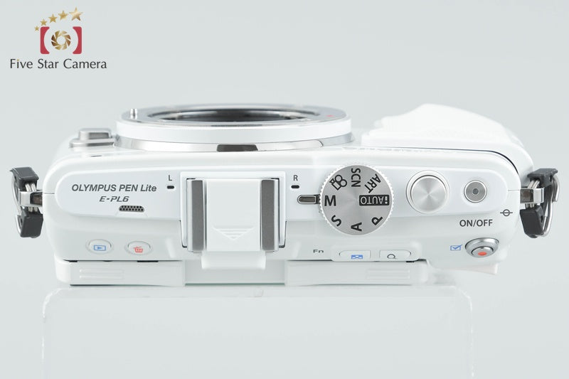 "Count 3,208" Olympus PEN Lite E-PL6 White 16.1MP Digital Mirrorless Camera Body