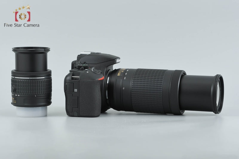 "Shutter count 72" Nikon D5600 24.2 MP SLR Digital Camera 18-55 70-300 VR Lenses