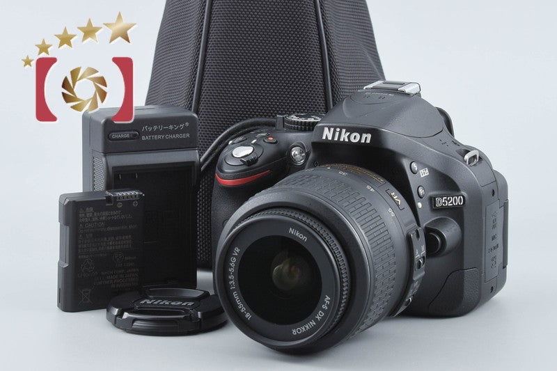 "Shutter count 3,598" Nikon D5200 Black 24.1 MP DSLR Camera 18-55 VR Lens