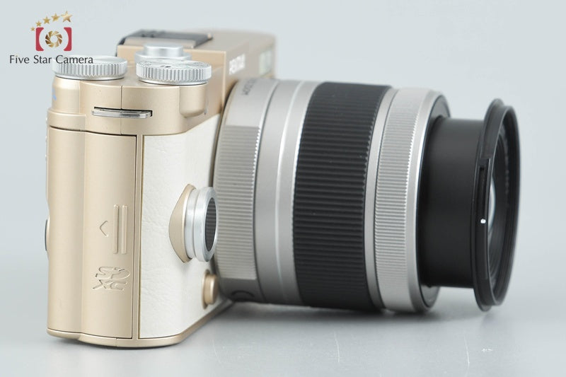 "Count 994" PENTAX Q-S1 Gold x Cream 12.4 MP Digital Mirrorless Camera 5-15 Lens