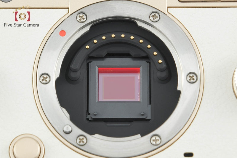 "Count 994" PENTAX Q-S1 Gold x Cream 12.4 MP Digital Mirrorless Camera 5-15 Lens