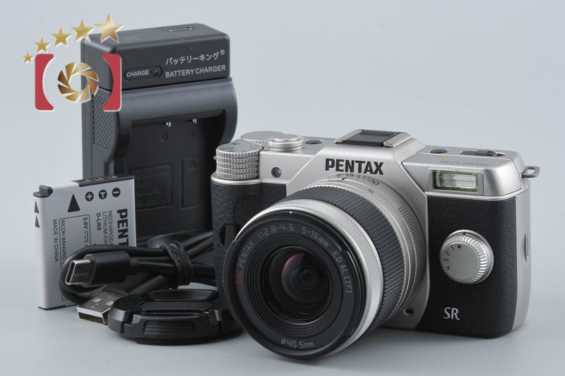 "Shutter count 1,238" PENTAX Q10 Silver 12.4 MP Digital Camera 5-15 Lens