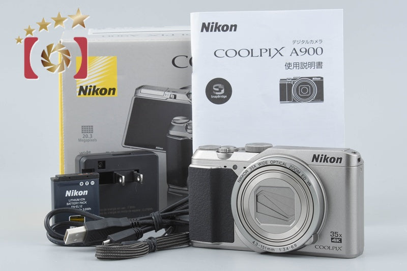 Nikon COOLPIX A900 Silver 20.0 MP Digital Camera w/ Box