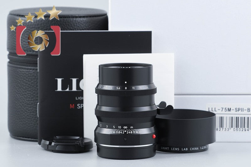 LIGHT LENS LAB M SP II 75mm f/2 Black Leica M Mount w/ Box
