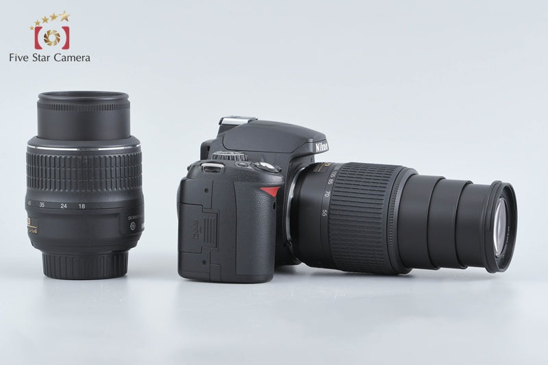 "Shutter count 5,124" Nikon D40 Black 6.1 MP DSLR AF-S DX 18-55 55-200 Lenses