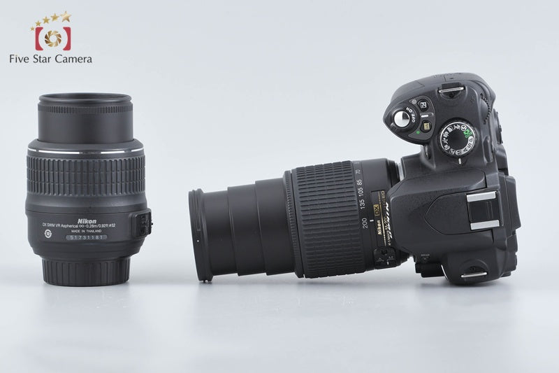 "Shutter count 5,124" Nikon D40 Black 6.1 MP DSLR AF-S DX 18-55 55-200 Lenses