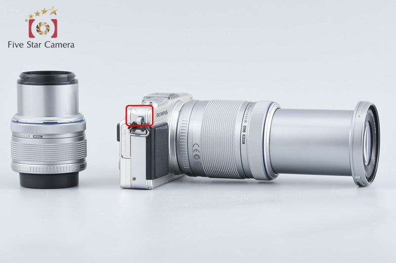 "Count 1,565" Olympus PEN mini E-PM2 Silver 16.5 MP 14-42 40-150 Lenses